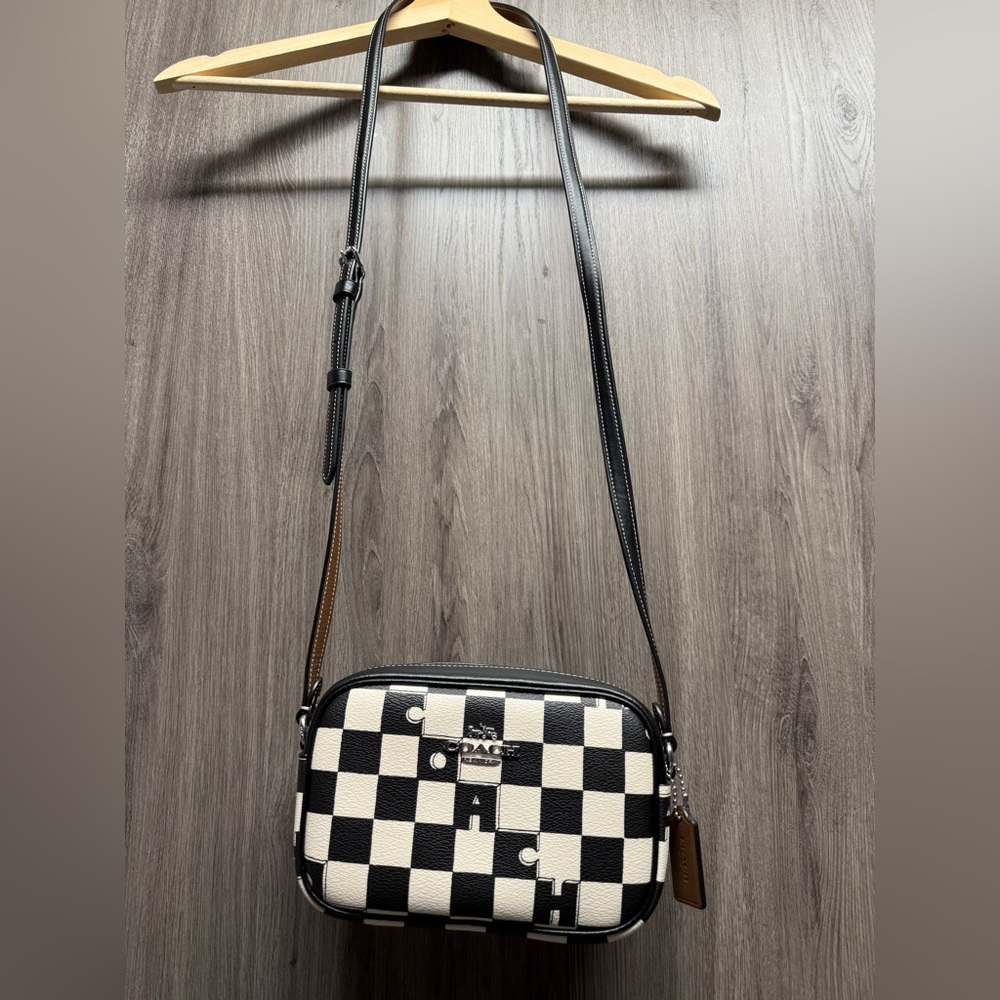 Coach Checkered Black and White Crossbody Bag